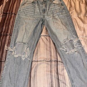 American Eagle Outfitters Blue Relaxed Distressed Jeans
